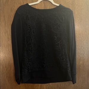 J. Crew Navy Lace Sweatshirt sweater size medium